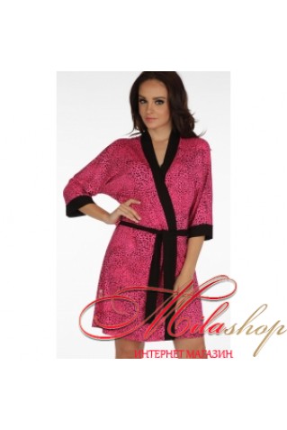 Изысканный халат с леопардовым принтом De Lafense 887